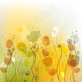 经典线描花纹背景04——矢量素材