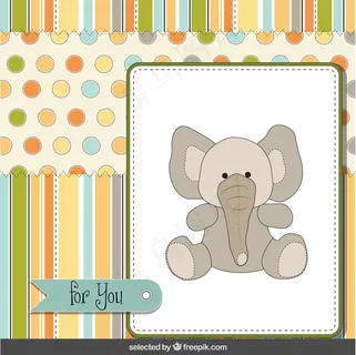 贺卡与可爱的大象