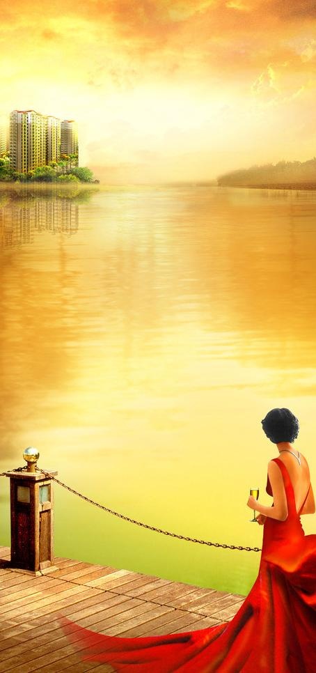 地产 展板 背景图片(2362X4725(DPI:100))psd模版下载