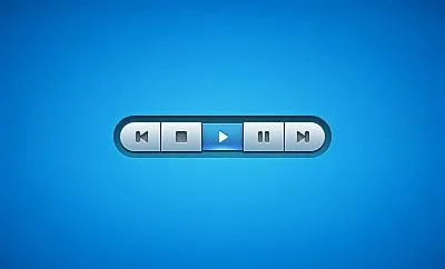 蓝色播放按钮设计