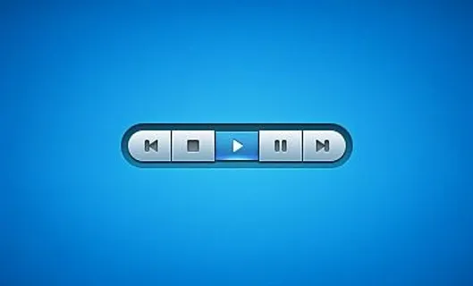 蓝色播放按钮设计