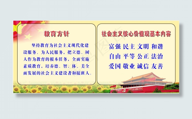 教育方针cdr矢量模版下载