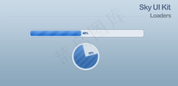 蓝色进度条psd模版下载