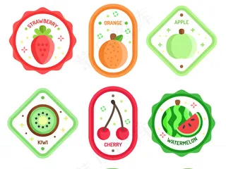 卡通水果饮料冷饮奶茶手绘图标素材淘...