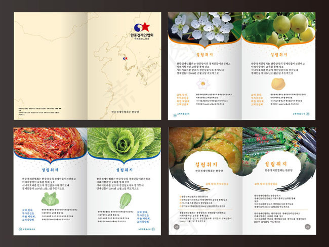 韩国美食画册矢量素材