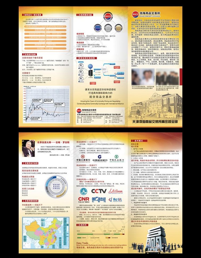 天津渤海交易所三折页图片(4010X2976(DPI:350))psd模版下载