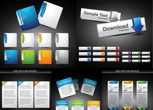 网页设计模块按钮矢量素材