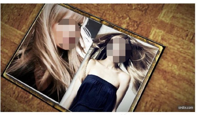 回忆古典的相册中人物写真