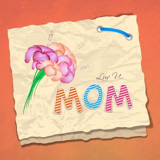 母亲节快乐和丰富多彩的文本的妈妈