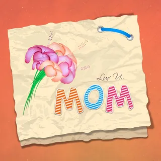 母亲节快乐和丰富多彩的文本的妈妈