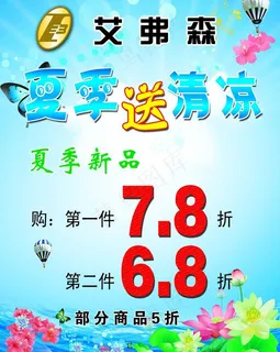 夏天服装促销海报图片