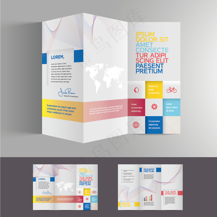 商务三折页素材