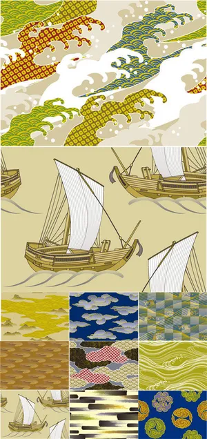 日本和风背景矢量素材2