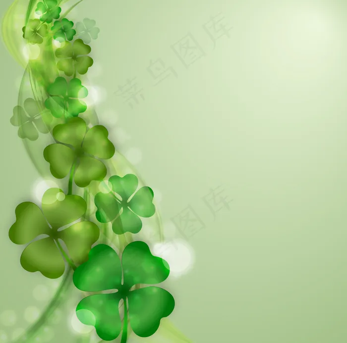 幸运四叶草背景矢量素材ai矢量模版下载