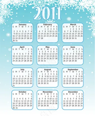 2011年日历挂历模板矢量图