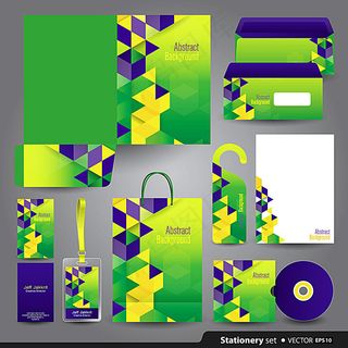 彩色三角形背景VI系统