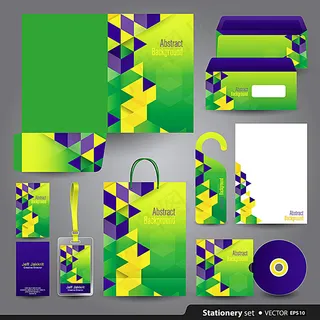 彩色三角形背景VI系统