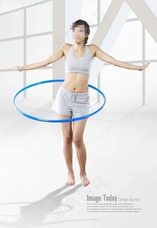 转呼啦圈的健身美女图片