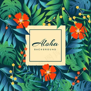 树叶背景边框海报卡片素材欧式