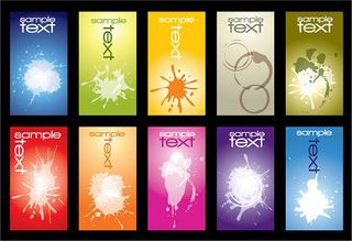 10个免费矢量墨迹卡片模板