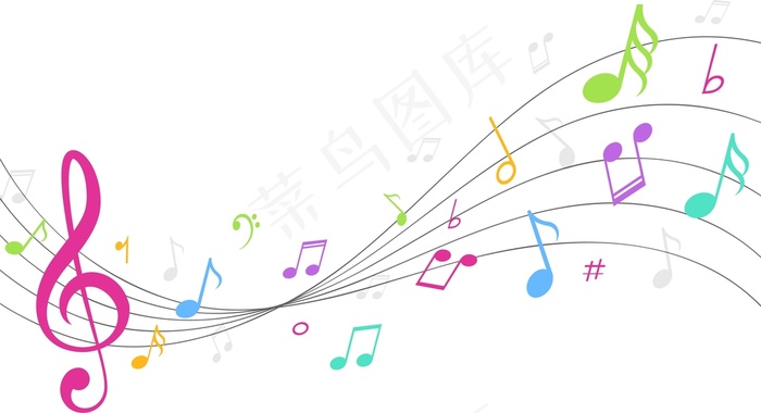 音乐乐符五线谱背景矢量图