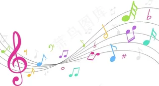 音乐乐符五线谱背景矢量图