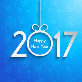 2017文字蓝色背景新年