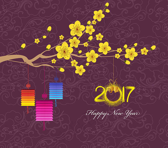 2017新年装饰(223X197)eps,ai矢量模版下载