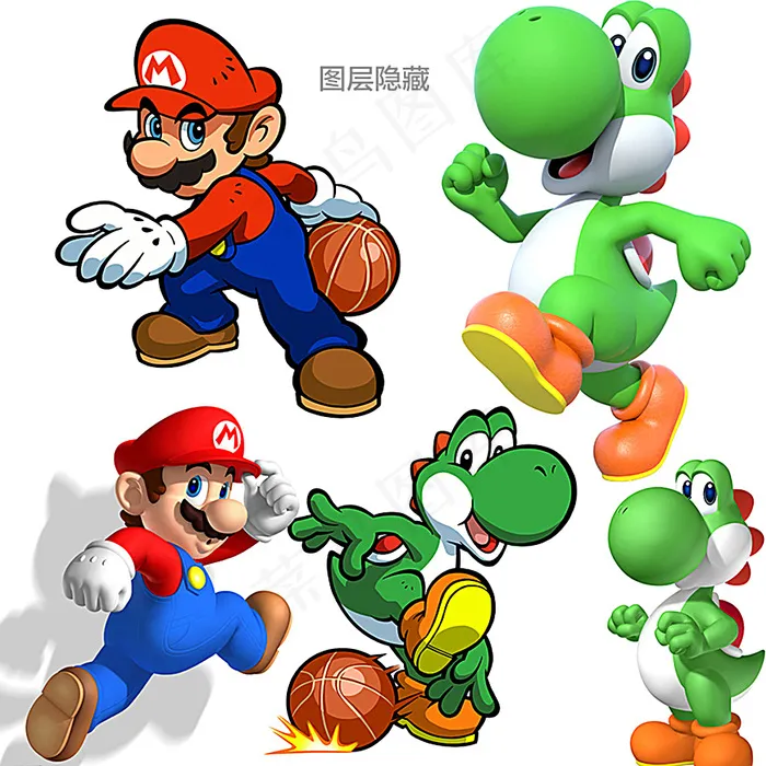 3D马里奥图片psd模版下载