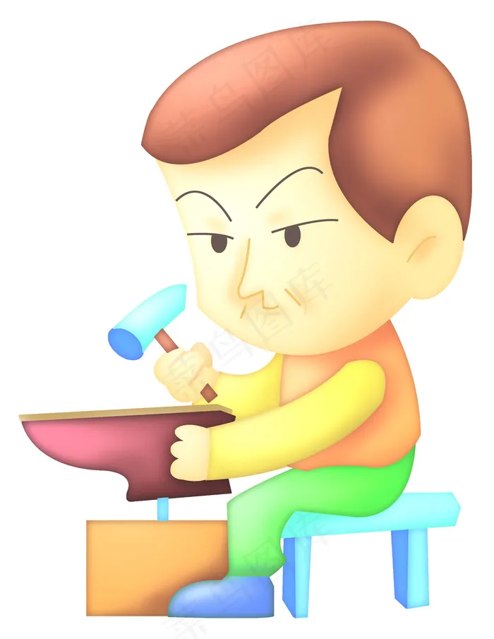 修鞋卡通画