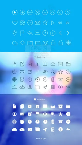精美线条小图标PSD分层素材