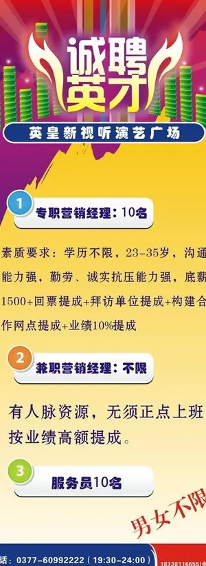 诚聘英才展板图片