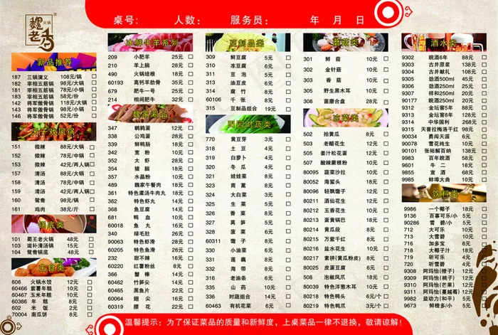 中国风菜单素材(5102X3437(DPI:300))psd模版下载