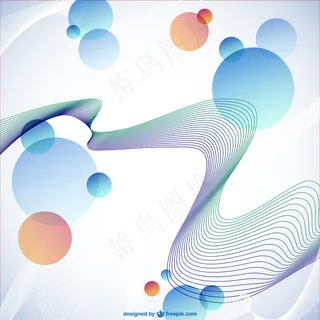 蓝色调的线条和气泡的背景