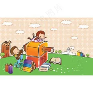 在草地上玩耍的孩子