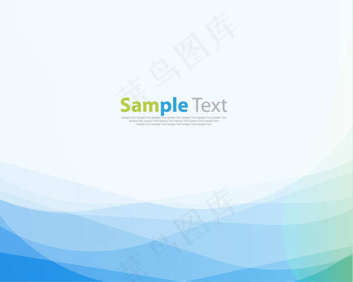 抽象的蓝色绿色浪潮背景矢量插图艺术自由ai矢量模版下载