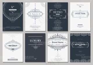 欧式字母花边边框矢量素材