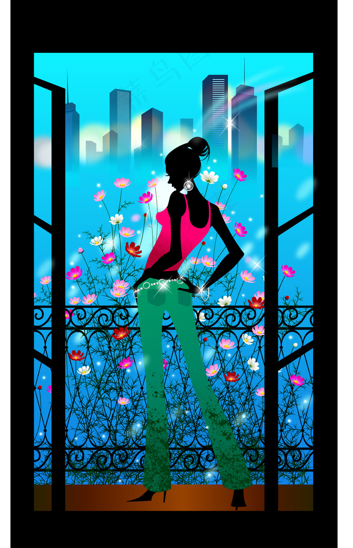 矢量女性休闲生活素材