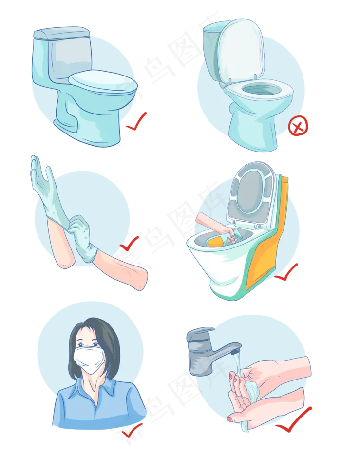 疫情公共区域卫生间厕所清洁psd模版下载