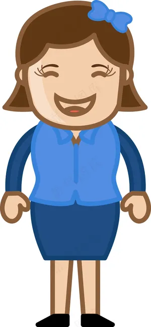 脸红的女人-商业卡通人物矢量图