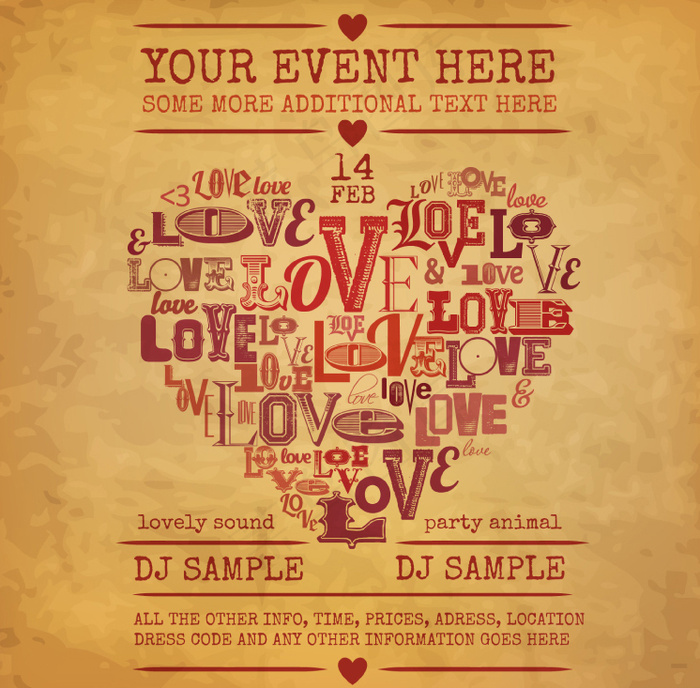 艺术字爱心海报