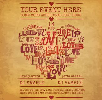 艺术字爱心海报