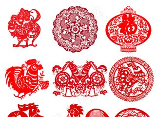 2017年鸡年节日中秋新年中国风剪...