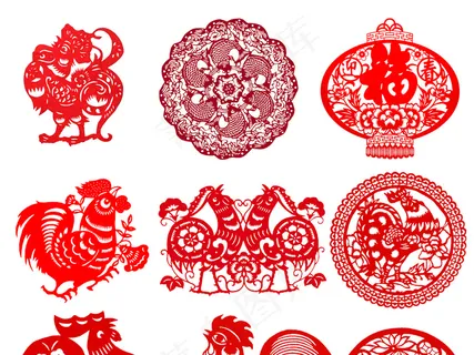 2017年鸡年节日中秋新年中国风剪... 2017年鸡年节日中秋新年中国风剪...