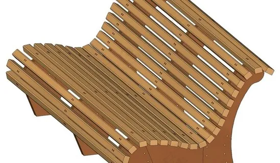 轮廓的公园长椅