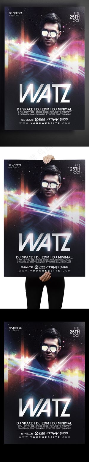 炫彩科技明星国外创意海报设计