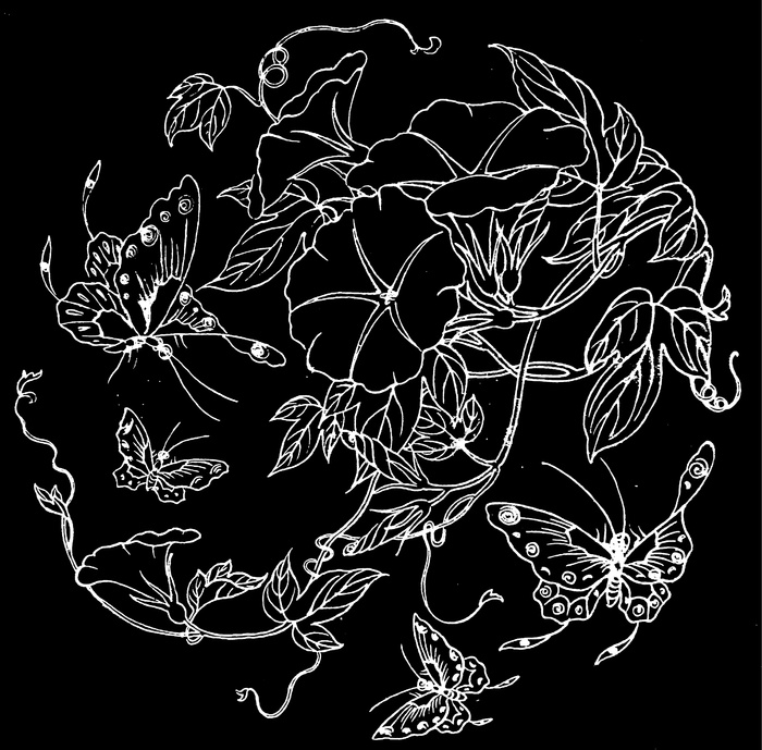 牵牛花蝴蝶图