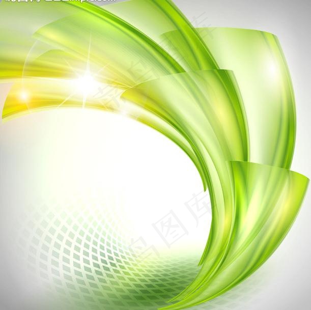 绿色动感线条光线背景图片