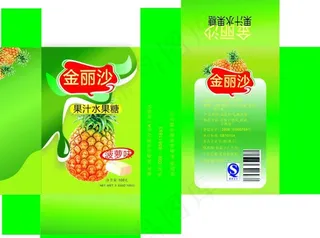 菠萝味糖果包装盒图片