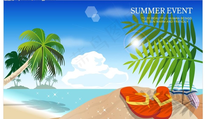 夏天 海 沙滩 游泳图片